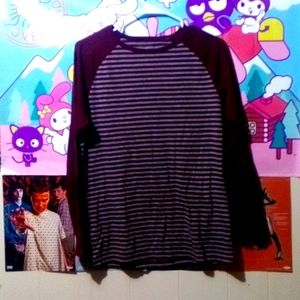 Maroon and grey striped long sleeve from •place•